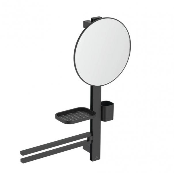 Ideal Standard Alu+ multifunktionelt spejl m/håndklædeholder - Silk black