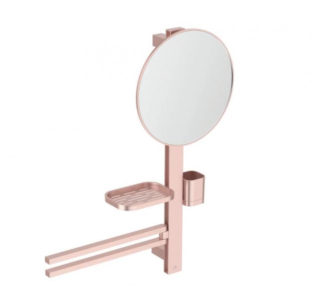 Ideal Standard Alu+ multifunktionelt spejl m/håndklædeholder - Rosé