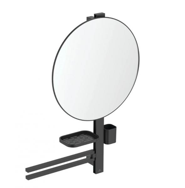 Ideal Standard Alu+ multifunktionelt spejl m/håndklædeholder - Large - Silk black