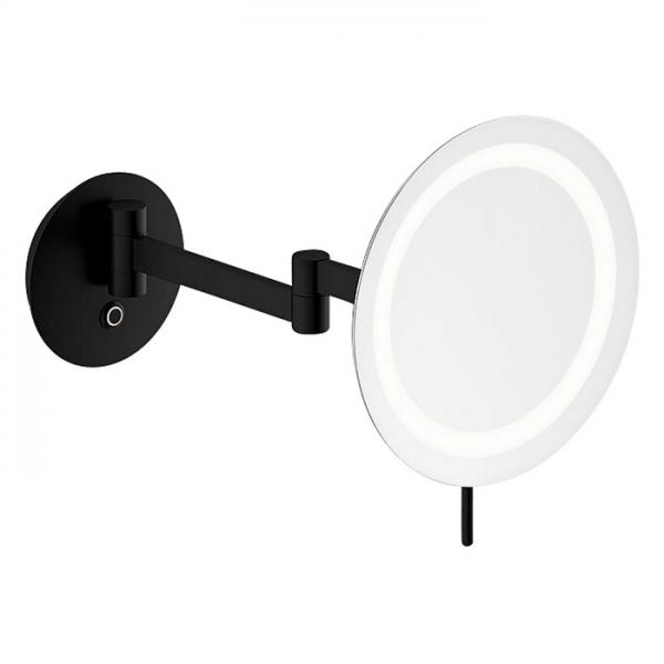 Damixa Zen make-up spejl m/lys og 5x forstørrelse - Mat sort