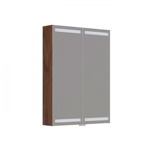 Dansani Level spejlskab 60 m/lys, lysstyring og træbakker - Brun eg Dansani Level spejlskab 60 m/lys, lysstyring og træbakker - Brun eg