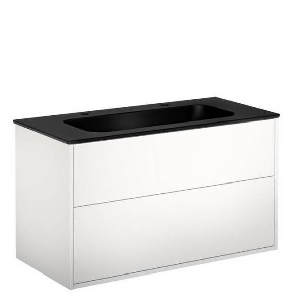 Gustavsberg Artic 100 møbelsæt m/sort dobbeltvask - Hvid