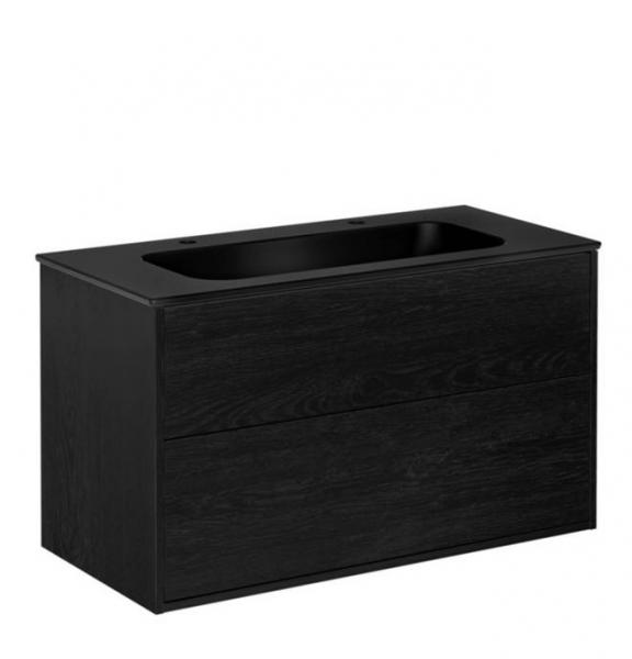 Gustavsberg Artic 100 møbelsæt m/sort dobbeltvask - Sort ask