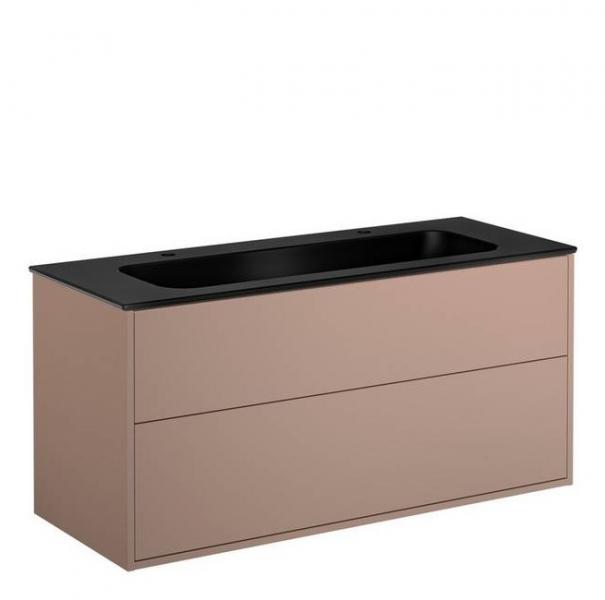 Gustavsberg Artic 120 m&oslash;bels&aelig;t m/sort dobbeltvask - Fersken