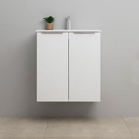 Sanibell Online 60 komplet mini badeværelsesmøbel - Flatpack - Mat hvid