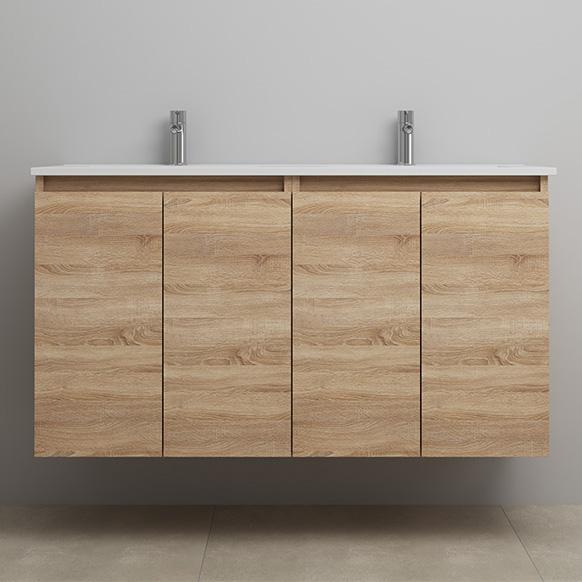 Sanibell Online 121 m&oslash;bels&aelig;t m/4 grebsfri l&aring;ger og dobbeltvask - Bardolino eg - Flatpack