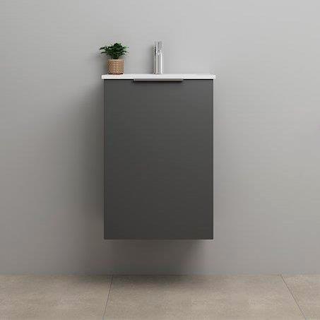 Sanibell Online 46 komplet mini badeværelsesmøbel - Mat grå