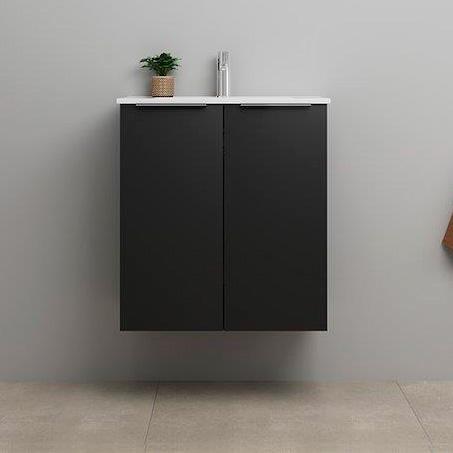 Sanibell Online 60 komplet mini badeværelsesmøbel - Mat sort