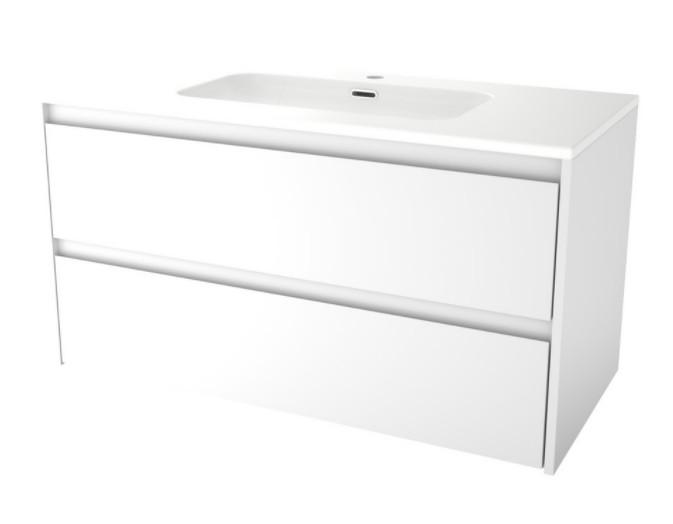 Sanibell Proline møbelsæt 100 m/integrerede greb - Mat hvid
