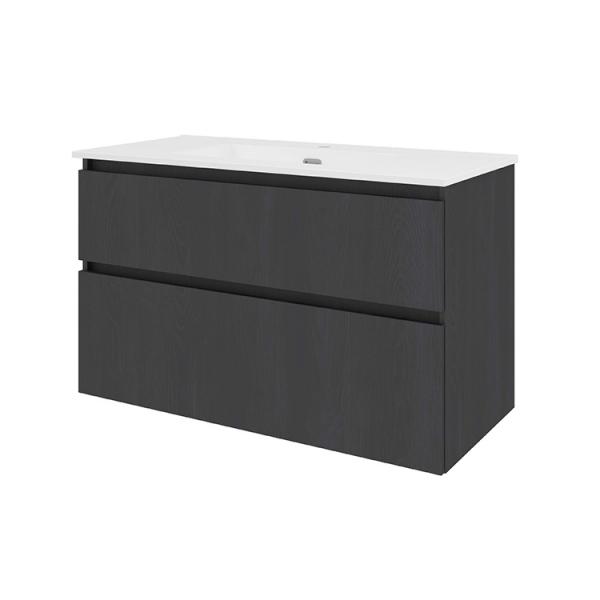 Sanibell Proline 100 m&oslash;bels&aelig;t m/2 asymmetriske skuffer - Sort eg