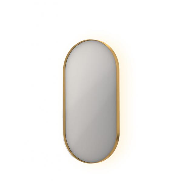 Sanibell Ink SP21 ovalt spejl m/backlight, varme og sensor 40 x 80 - Børstet mat guld