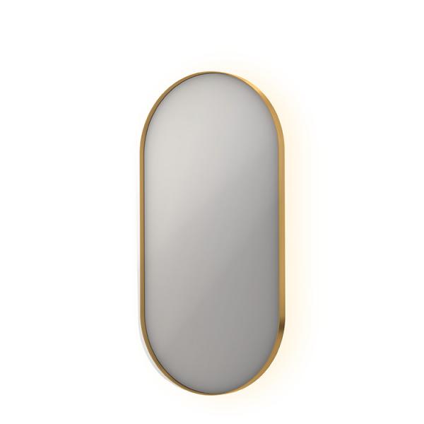 Sanibell Ink SP21 ovalt spejl m/backlight, varme og sensor 50 x 100 - Børstet mat guld