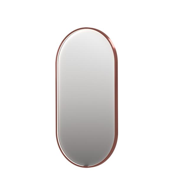 Sanibell Ink SP28 ovalt spejl m/lys, varme og sensor 40 x 80 cm - Børstet kobber