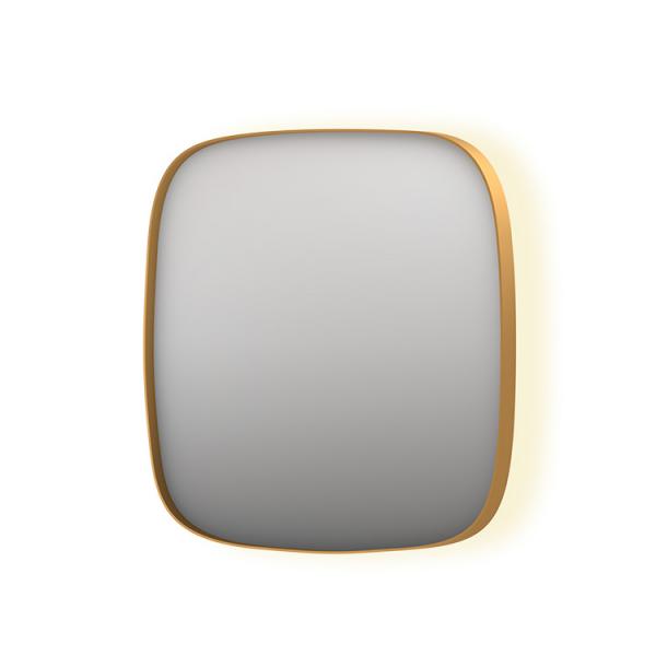 Sanibell Ink SP30 superellipse spejl m/backlight, varme og sensor 80 x 80 cm - Børstet mat guld
