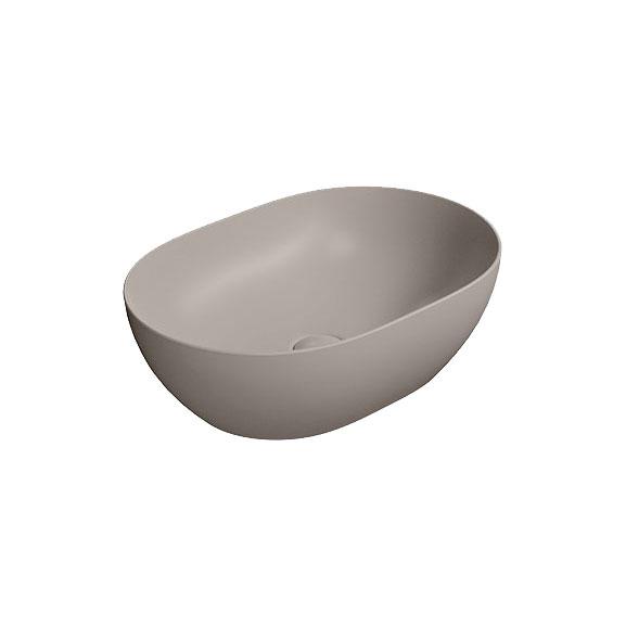 GSI Pura 50 oval fritstående bowlevask - Uden hanehul - Extraglaze - Tortora