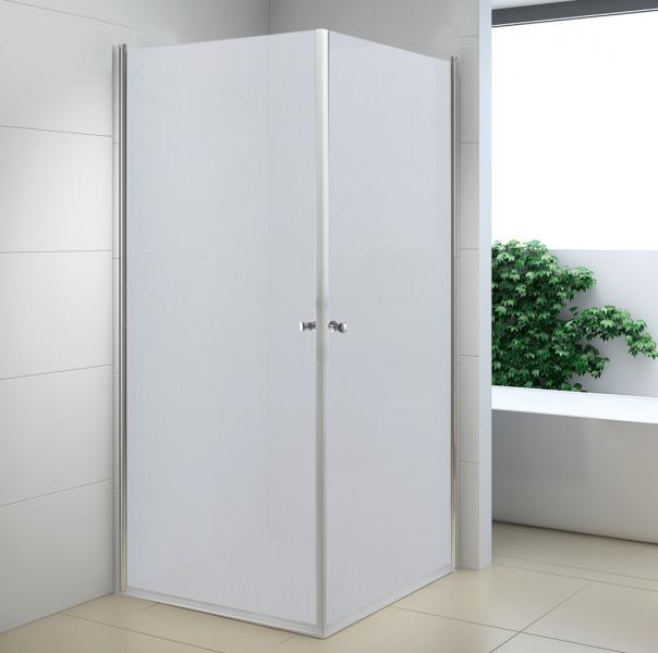 Nortiq brusehjørne 90x90 - Frostet glas/krom