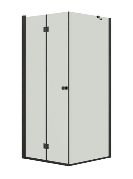 Dansani Match B+D 100x90 brusehjørne - Klar glas/mat sort