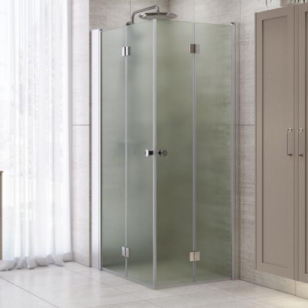 Dansani Match B+B bruseniche m/foldedøre - 90x100 cm - Isglas/mat krom Dansani Match B+B bruseniche m/foldedøre - 90x100 cm - Isglas/mat krom