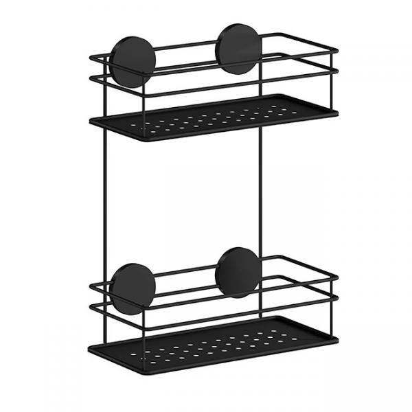 Beslagsboden dobbelt brusekurv, selvklæbende - Mat sort Beslagsboden dobbelt brusekurv, selvklæbende - Mat sort