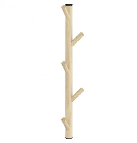 Beslagsboden lodret knager&aelig;kke m/5 knager - Tr&aelig;/mat sort