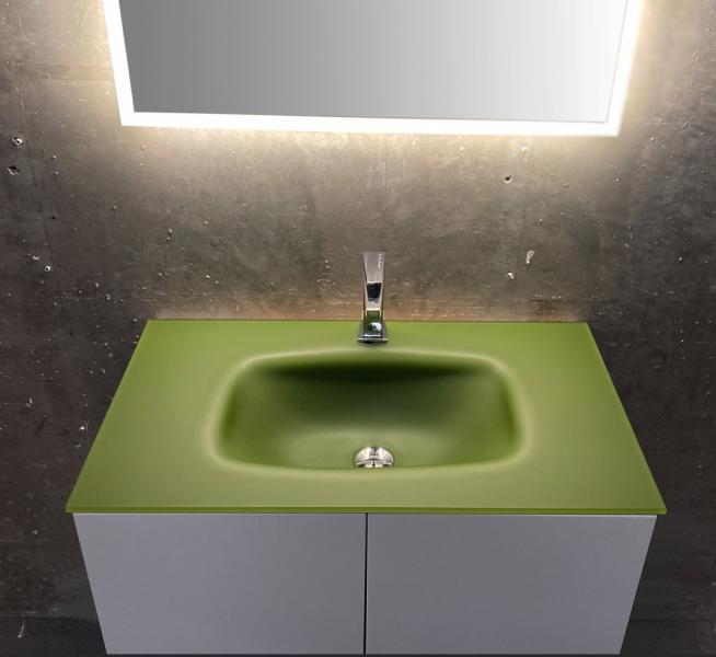 Bath 61 møbelvask i glas - Mat olivengrøn Bath 61 møbelvask i glas - Mat olivengrøn