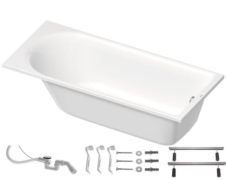 Duravit D-Neo komplet badekar til indbygning - 180 x 80 cm