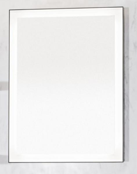 Cassøe Pisa spejl med LEDlys og sort ramme - 60x80 (vendbart)