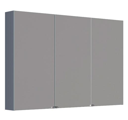 Dansani Style spejlskab 120 m/3 låger og lysstyring - Grå mat