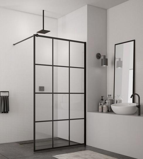 Bath New York brusevæg m/print - 100 cm - Mat sort