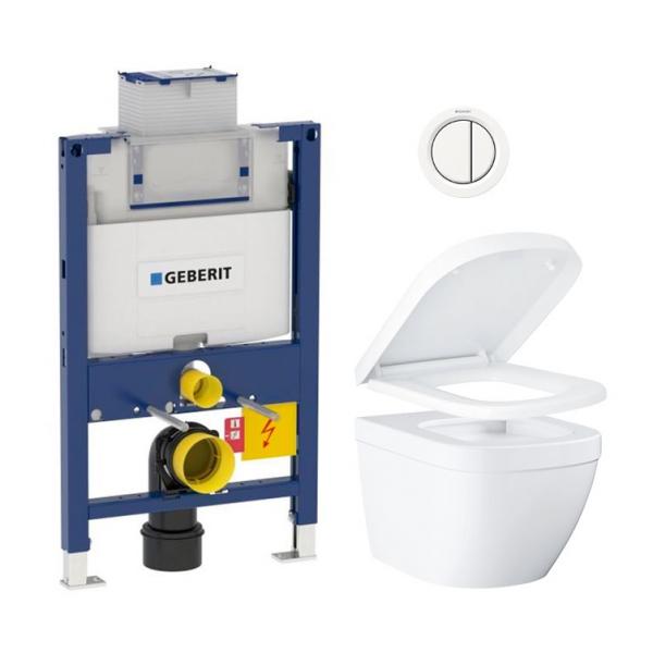 Grohe Euro kompakt Rimless toiletpakke inkl. sæde m/soft-close, lav cisterne og hvid betjening Grohe Euro kompakt Rimless toiletpakke inkl. sæde m/soft-close, lav cisterne og hvid betjening