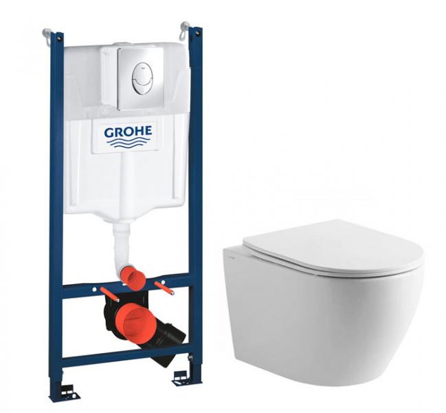 Lavabo Studio RIMless toiletpakke inkl. sæde m/soft-close, cisterne og krom betjening