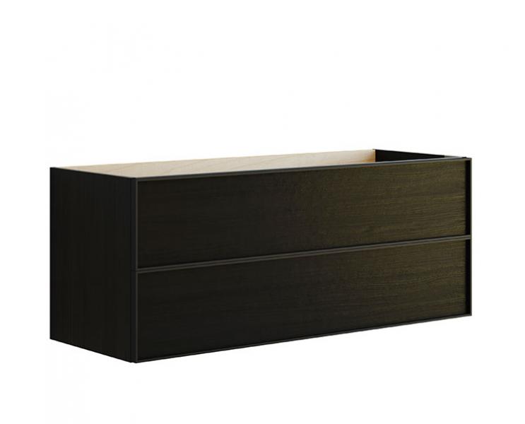 Dansani Luna vaskeskab 120x48 til dobbeltvask - Sort eg/sort ramme