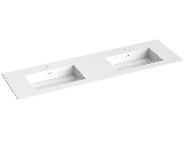 Strømberg Corian 160 dobbelt møbelvask - Mat hvid