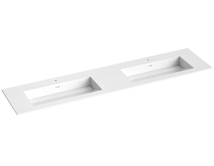 Str&oslash;mberg Corian 200 dobbelt m&oslash;belvask - Mat hvid