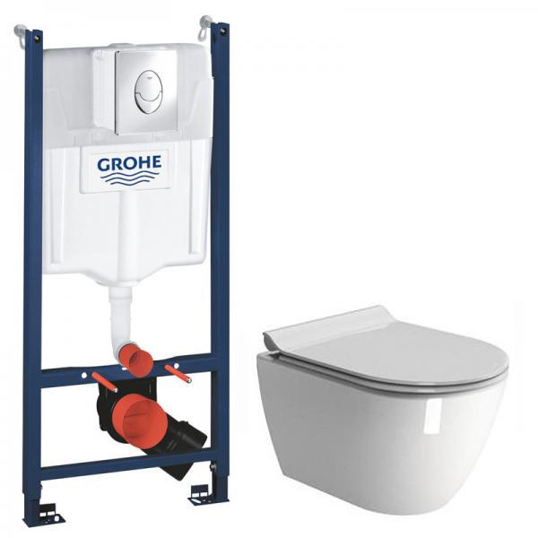GSI Pura RIMless toiletpakke inkl. sæde m/softclose, cisterne og krom betjening