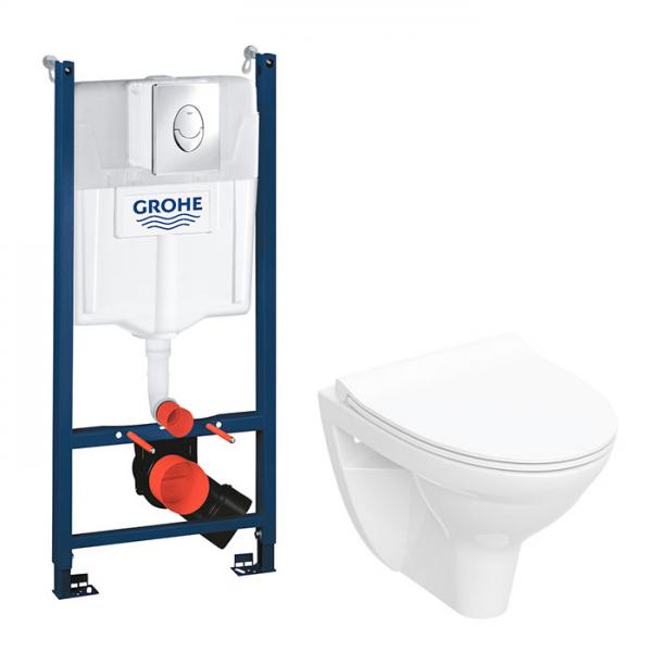 Ifö Spira Classic Rimless toiletpakke inkl. sæde m/Softclose, cisterne og betjening i krom