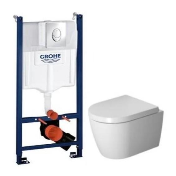 Duravit Me by Starck Compact Rimless m/wondergliss toiletpakke inkl. sæde m/softslose, cisterne og krom betjening