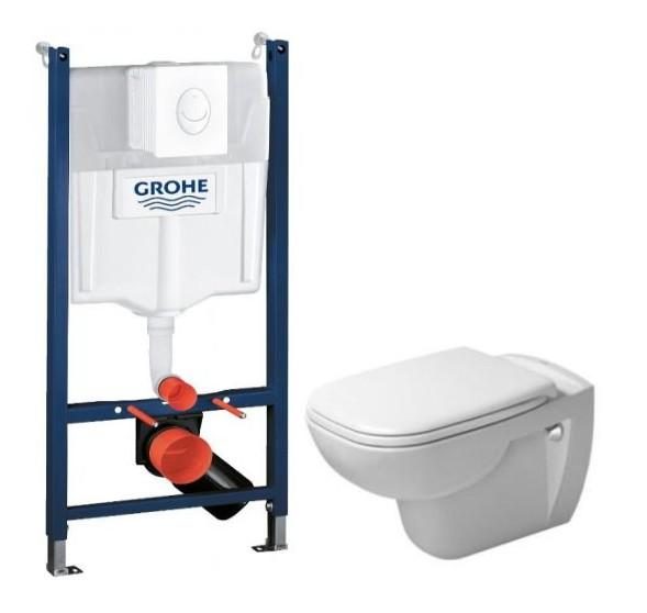 Duravit D-Code RIMless toiletpakke inkl. sæde m/softslose, cisterne og hvid betjening