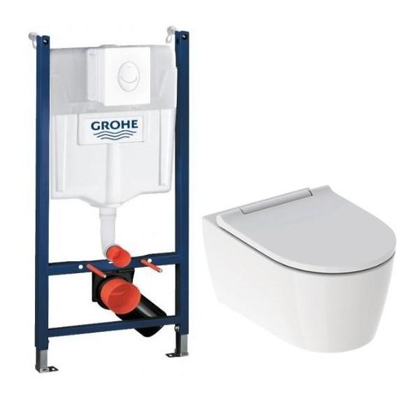 Geberit ONE RIMLess toiletpakke inkl. sæde m/soft-close, cisterne og hvid betjening