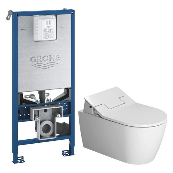 Duravit Me by Starck rimless komplet pakke inkl. SensoWash Slim bidetsæde og Grohe SLX cisterne