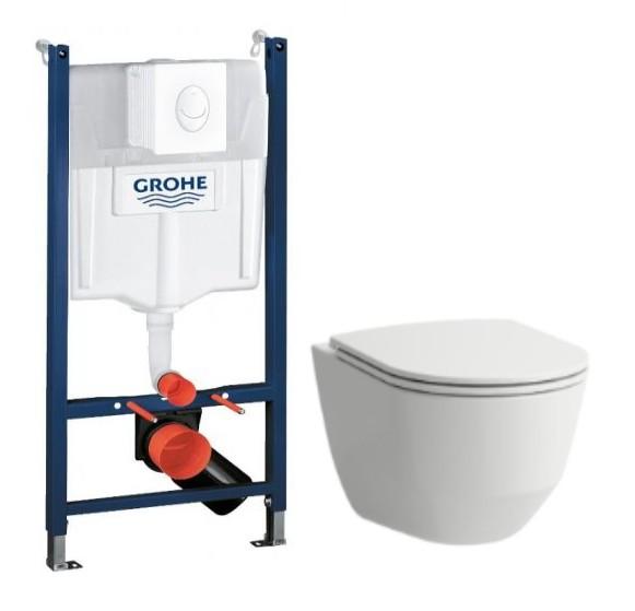 Laufen Pro Rimless toiletpakke inkl. sæde m/soft-close, cisterne og hvid betjening