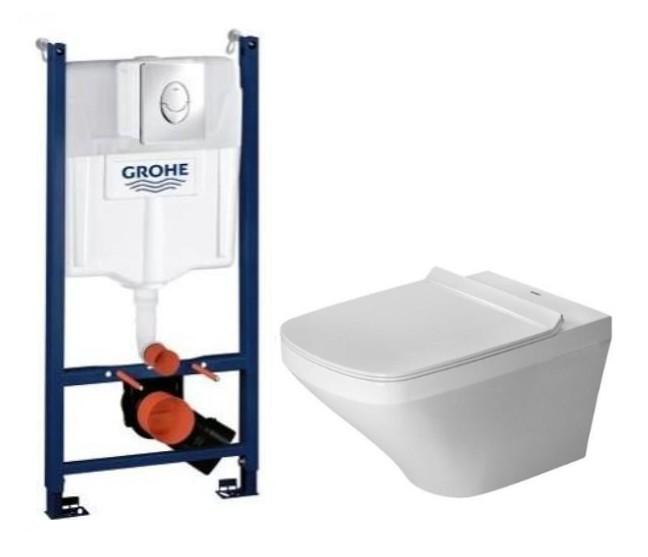Duravit DuraStyle RIMless toiletpakke inkl. sæde m/soft-close, cisterne og krom betjening