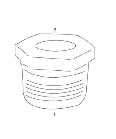 GF sort nippelmuffe - 3/4" - 1/2"