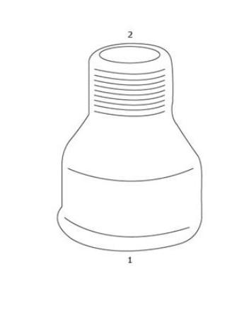 GF sort spidsmuffe - Muffe/Nippel - 1 1/2" - 1"
