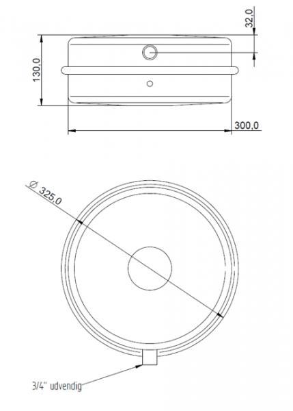 Baxi Ekspansionsbeholder 10L Ø325x136 3/4" 3,0 bar t/BK K