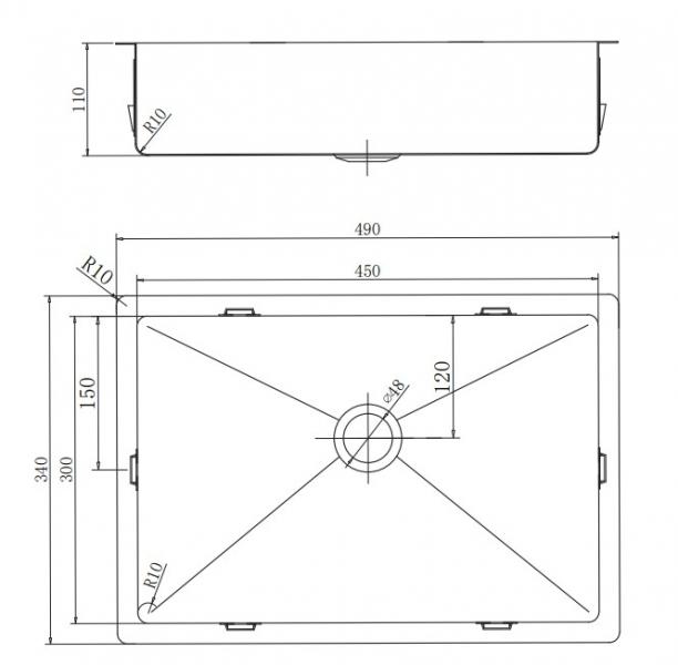 Lavabo Wave 49 håndvask t/bordplade - Bruneret messing