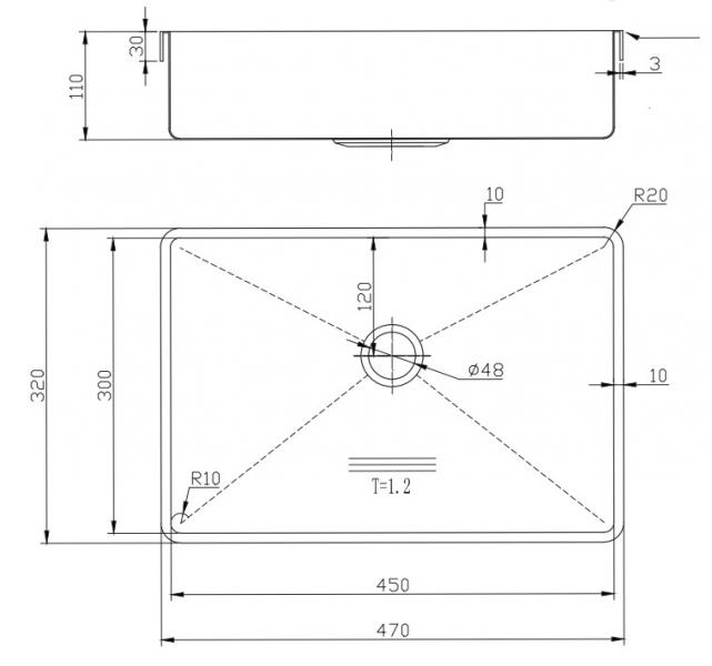 Lavabo High h&aring;ndvask t/nedf&aelig;ldning - Uden hanehul - Kobber