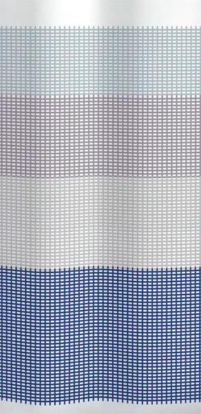Hefe badeforhæng blåt/hvidt 120 x 200 cm