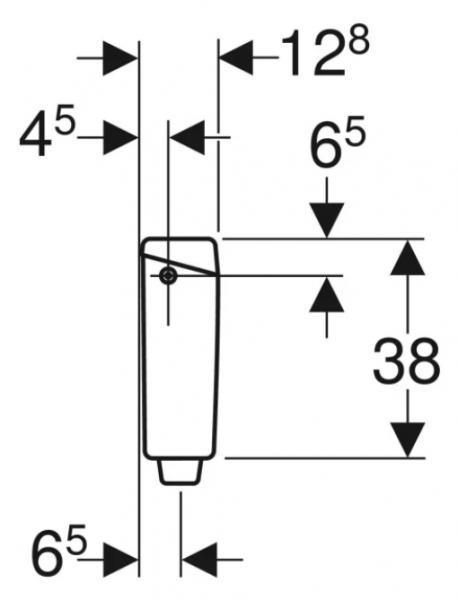 Geberit AP123 synlig cisterne, enkeltskyl, til fjernudløsning