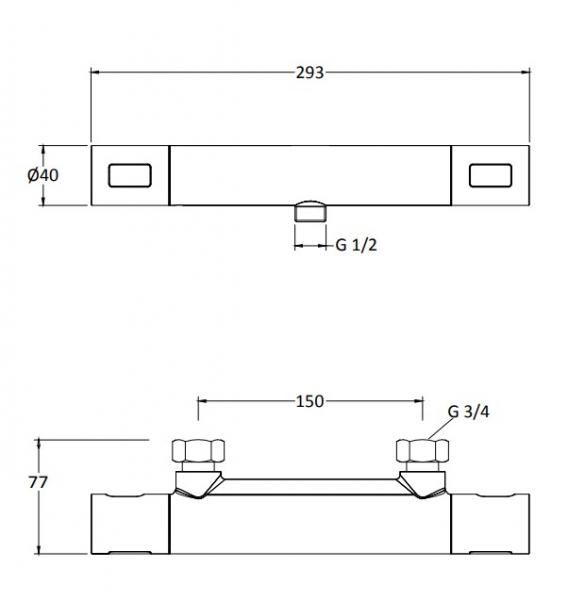 Hafa Mix Round  brusetermostat - mat sort